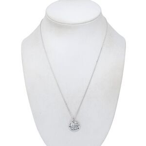 Cubic Zirconia Friendship Love Charm Necklace | Estate Sterling Silver 925 18"